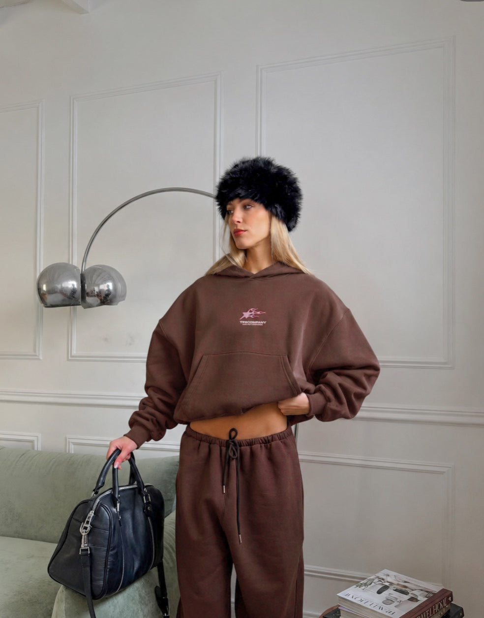 HOODIE FLAMES BROWN